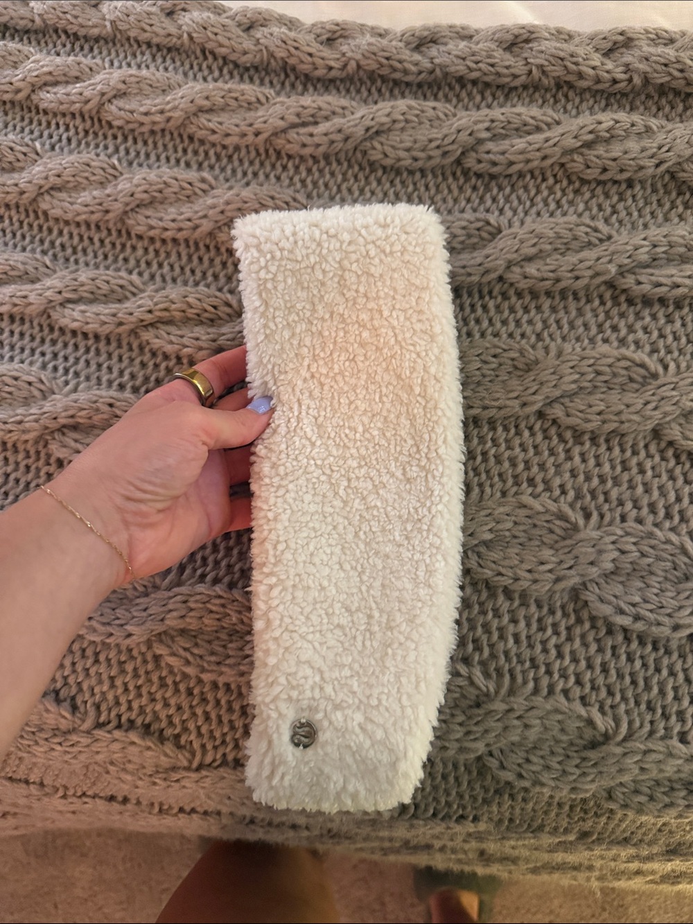 lululemon athletica Cream Fleece Headband